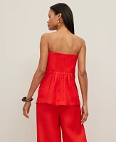 Ann Taylor Strapless Linen Blend Tunic Top Women's