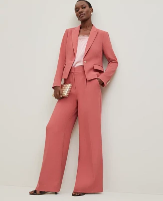 Ann Taylor The Tall Wide-Leg Pant Crinkle Crepe Burnt Mauve Women's