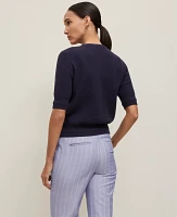 Ann Taylor Petite Blouson Sleeve Stitch Cardigan Women's
