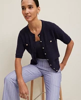 Ann Taylor Petite Blouson Sleeve Stitch Cardigan Women's