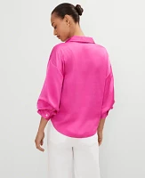 Ann Taylor Blouson Sleeve Shirt Rose Violet Women's