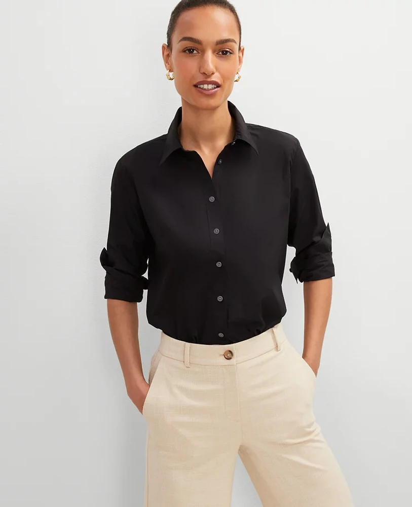 Ann Taylor Relaxed Perfect Shirt Black Women's