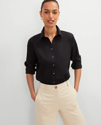 Ann Taylor Relaxed Perfect Shirt Black Women's