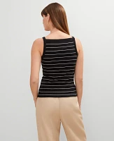 Ann Taylor Petite Striped Button Tank Top Women's