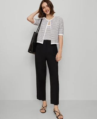Ann Taylor The High Rise Pleated Taper Pant Black Women's