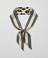 Ann Taylor Animal Print Silk Scarf Brown Multi Women's