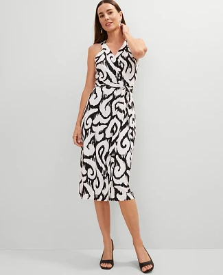 Ann Taylor Ikat Halter Wrap Midi Dress Black Women's