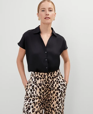 Ann Taylor Split Neck Blouse Women's