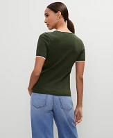 Ann Taylor Tipped Sweater T-Shirt Cypress Tree Women's