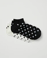 Ann Taylor Polka Dot Ankle Sock Set Black Women's