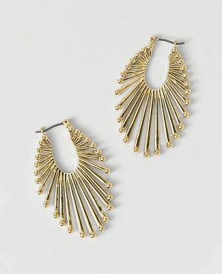 Ann Taylor Metal Fan Drop Earrings Goldtone Women's