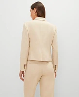 Ann Taylor The Petite Notched One Button Blazer in Seasonless Stretch Size 10 Sands Edge Women's