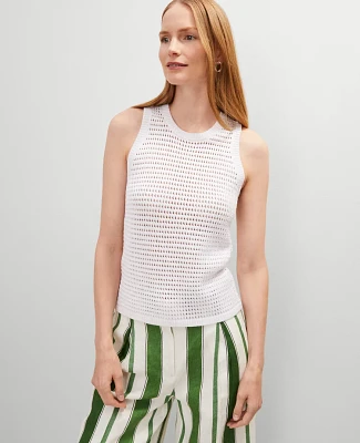 Ann Taylor Petite Open Stitch Sweater Shell Top Women's