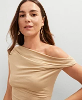 Ann Taylor Metallic Asymmetric Top Neutral Women's