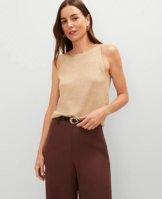 Ann Taylor Shimmer Sweater Shell Top Metallic Women's