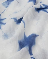 Ann Taylor Weekend Collection Linen Blend Scarf Zephyr Blue Women's