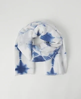Ann Taylor Weekend Collection Linen Blend Scarf Zephyr Blue Women's