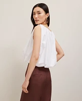 Ann Taylor Petite Bubble Hem Tank Top Size XL White Women's