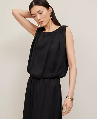 Ann Taylor Petite Bubble Hem Tank Top Black Women's