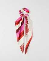 Ann Taylor Striped Silk Scrunchie Pink Orchid Women's
