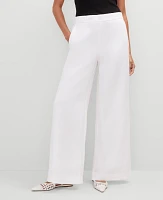 Ann Taylor The Tall Palazzo Pant Linen Blend White Women's