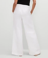 Ann Taylor The Tall Palazzo Pant Linen Blend White Women's