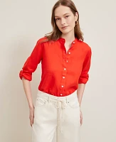 Ann Taylor Petite Relaxed Linen Perfect Shirt Women's