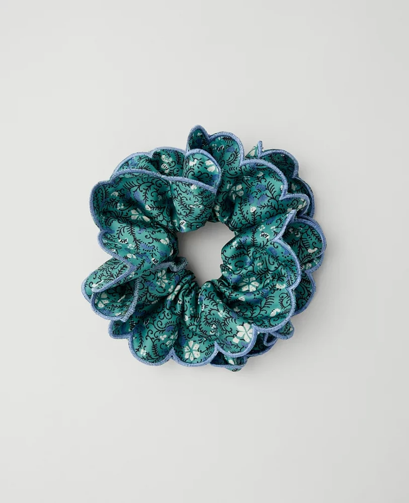 Ann Taylor Floral Scalloped Scrunchie Mellow Mint Women's