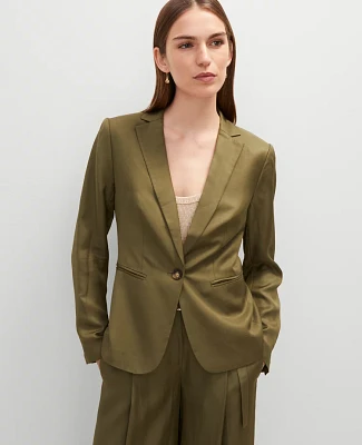 Ann Taylor The Hutton Blazer Moss Green Women's