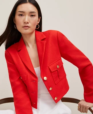 Ann Taylor Petite Blazer Jacket Pique Women's