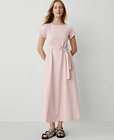 Ann Taylor Belted Knit Midi Dress Women's