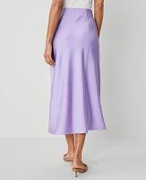 Ann Taylor Satin Bias Midi Slip Skirt Radiant Amethyst Women's