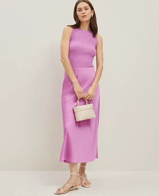 Ann Taylor Satin Bias Midi Slip Skirt Women's