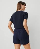 Ann Taylor The Pull-On Short in Triple Cloth Size XS Night Sky Women's