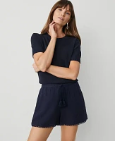 Ann Taylor The Pull-On Short in Triple Cloth Size XS Night Sky Women's