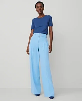 Ann Taylor The Tall Belted Wide-Leg Pant Clear Skies Women's