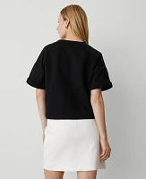 Ann Taylor Petite Weekend Collection Sweatshirt Top Black Women's