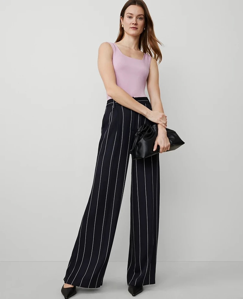 Ann Taylor The Petite Wide-Leg Pant Night Sky Women's