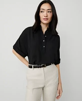 Ann Taylor Petite Mock Neck Popover Top Women's