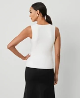 Ann Taylor Modern Scoop Neck Tank Top Size Medium White Women's