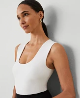 Ann Taylor Modern Scoop Neck Tank Top Size Medium White Women's