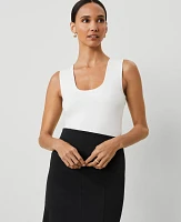 Ann Taylor Modern Scoop Neck Tank Top Size Medium White Women's