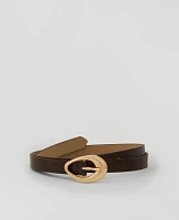 Ann Taylor Embossed Textured Buckle Belt Pure Chocolate Women's