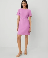 Ann Taylor Petite Belted Sheath Dress Orchid Glow Women's