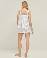 Ann Taylor Dotted Bow Pajama Set White Women's