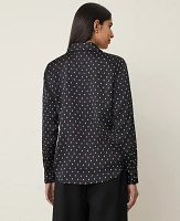 Ann Taylor Dotted Essential Shirt Black Women's