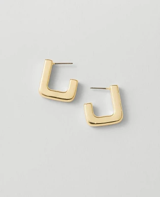 Ann Taylor Square Hoop Earrings Goldtone Women's