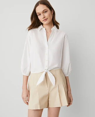 Ann Taylor Tie Waist Blouse White Women's