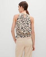 Ann Taylor Floral Shirred Tank Top Sands Edge Women's