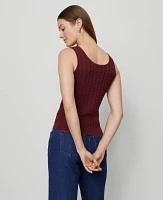 Ann Taylor Mixed Cable Sweater Shell Top Windsor Wine Women's